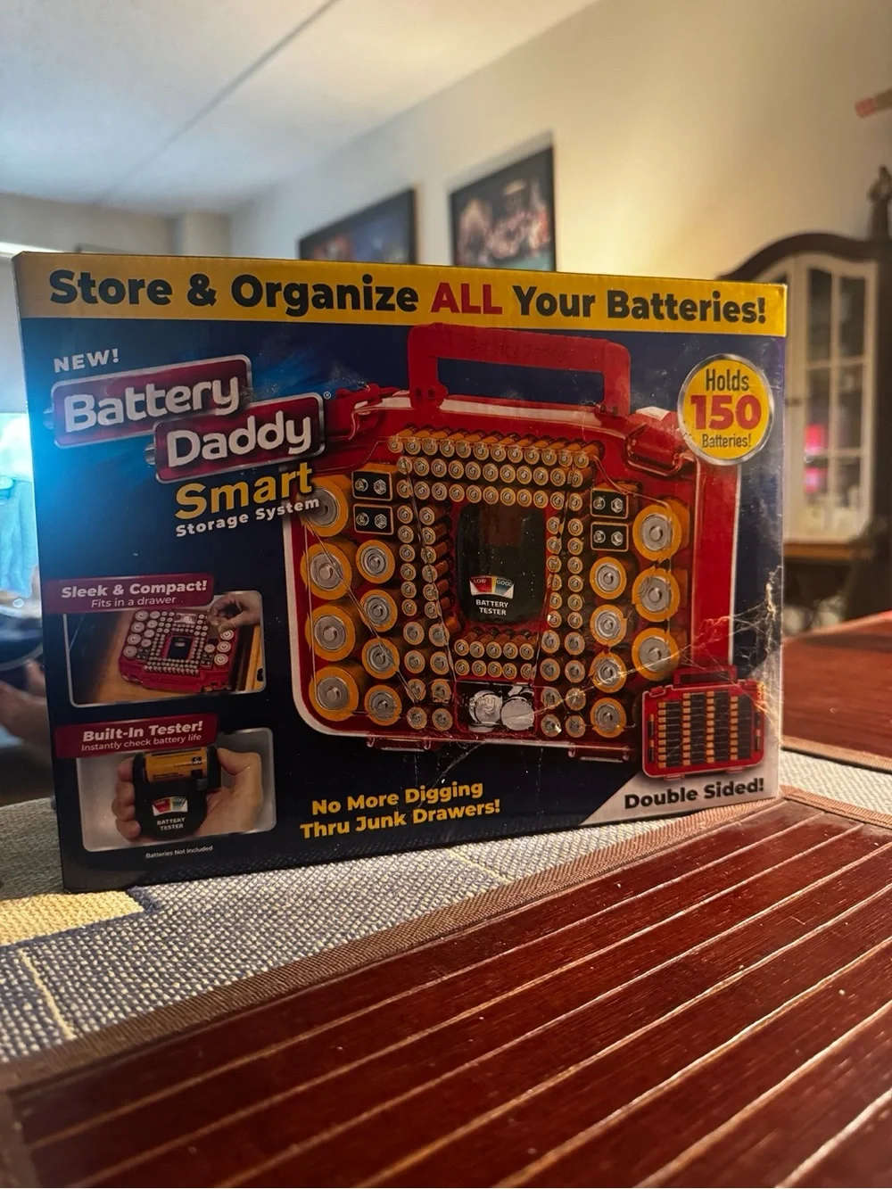 Battery Organizer Case with Tester - Red
